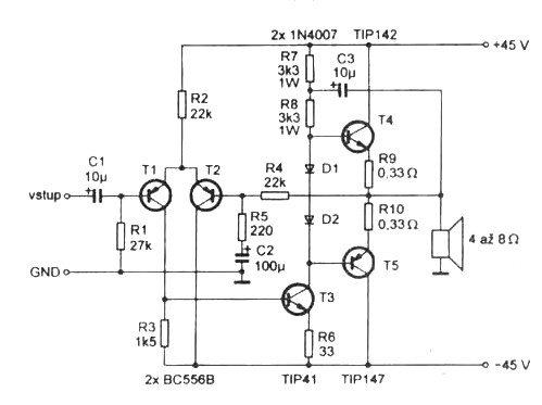 Easy 100 Watt Power Amplifier - Amplifier Circuit Design