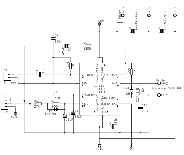 80W power amplifier circuit with TDA7294 - Amplifier ...