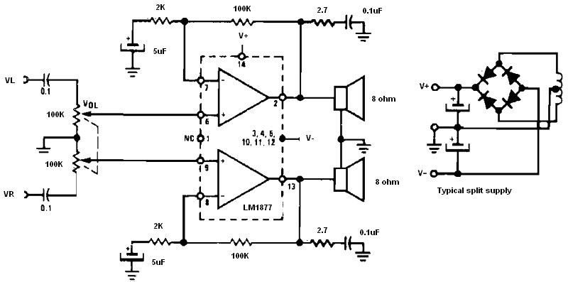 Lm1877n 9 схема включения