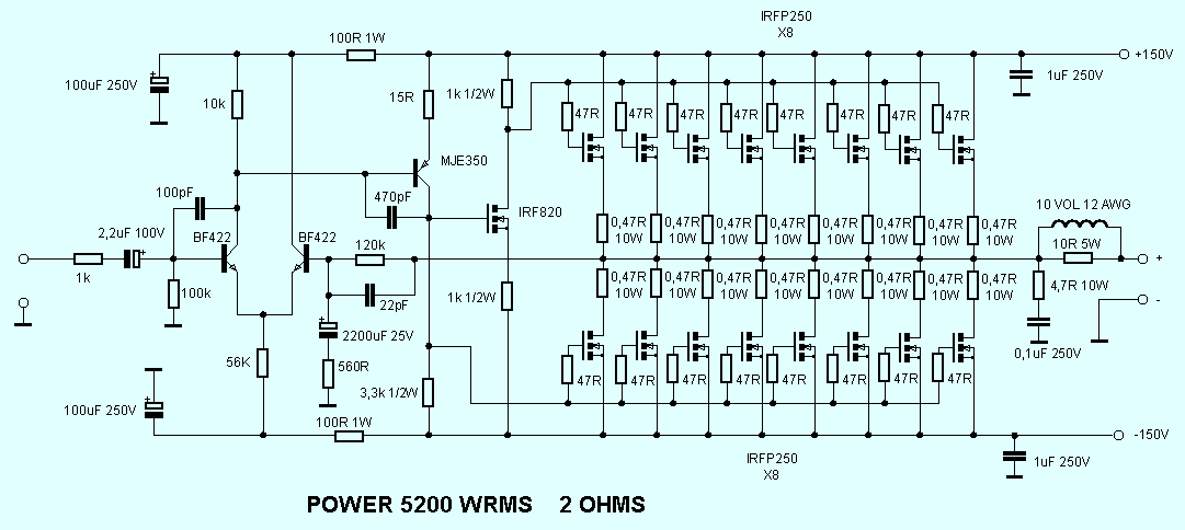 Mosfet Power Amplifier Circuit Diagram With Pcb Layout - Circuit Diagram Images
