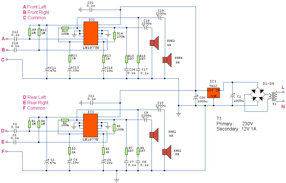 Channel Power Amplifier Circuit Diagram